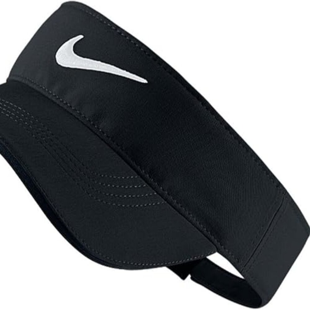Nike Dri Fit Ace Visor Black White Swoosh Unisex Size M/L Adjustable FV5586 010 - Picture 3 of 10